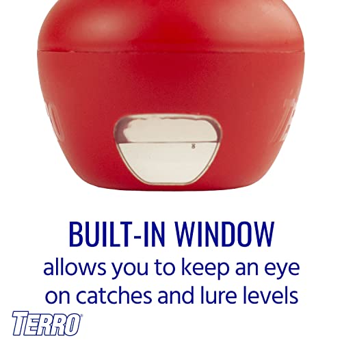 TERRO T2502 Ready-to-Use Indoor Fruit Fly Killer and Trap with Built in Window - 2 Traps + 90 day Lure Supply