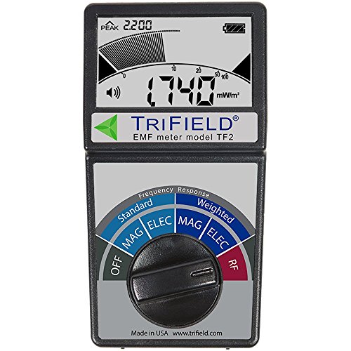 TRIFIELD Electric Field, Radio Frequency (RF) Field, Magnetic Field Strength Meter -EMF Meter Model TF2 - Detect 3 Types of Electromagnetic Radiation with 1 Device - Made in USA by AlphaLab, Inc.