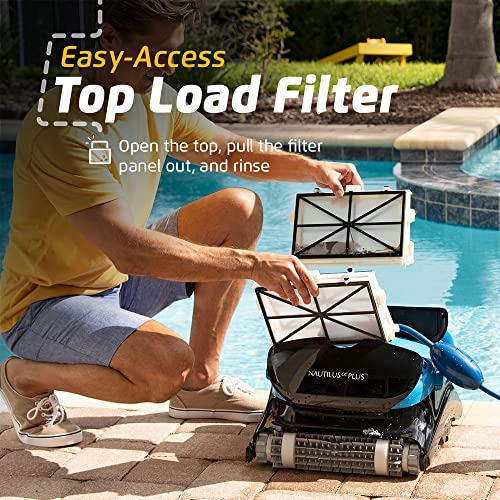 Dolphin Nautilus CC Plus Robotic Pool [Vacuum] Cleaner - Ideal for In Ground Swimming Pools up to 50 Feet - Powerful Suction to Pick up Small Debris - Easy to Clean Top Load Filter Cartridges