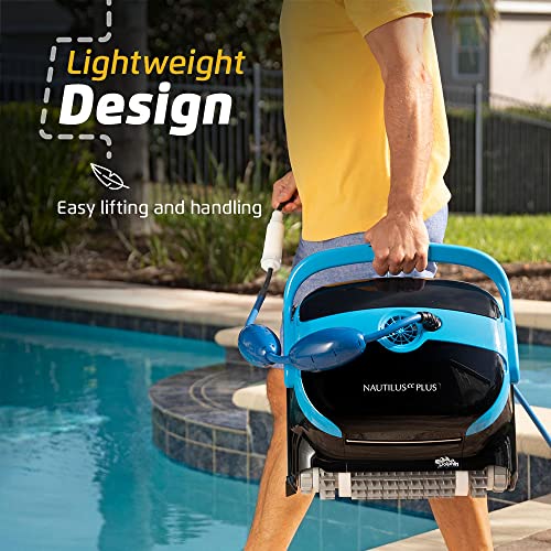 Dolphin Nautilus CC Plus Robotic Pool [Vacuum] Cleaner - Ideal for In Ground Swimming Pools up to 50 Feet - Powerful Suction to Pick up Small Debris - Easy to Clean Top Load Filter Cartridges