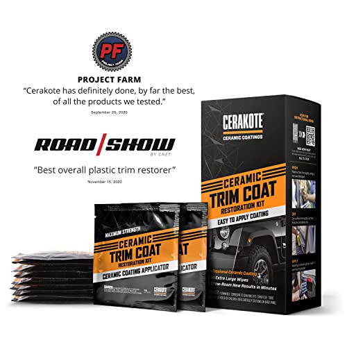 Cerakote Ceramic Trim Coat Kit - Quick Plastic Trim Restorer - Guaranteed Restoration to Last Over 200 Washes â A Ceramic Coating, Not a Dressing