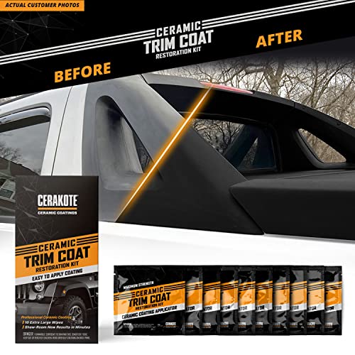 Cerakote Ceramic Trim Coat Kit - Quick Plastic Trim Restorer - Guaranteed Restoration to Last Over 200 Washes â A Ceramic Coating, Not a Dressing