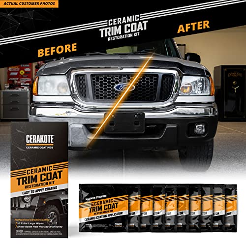 Cerakote Ceramic Trim Coat Kit - Quick Plastic Trim Restorer - Guaranteed Restoration to Last Over 200 Washes â A Ceramic Coating, Not a Dressing