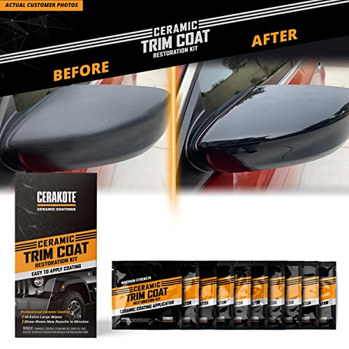 Cerakote Ceramic Trim Coat Kit - Quick Plastic Trim Restorer - Guaranteed Restoration to Last Over 200 Washes â A Ceramic Coating, Not a Dressing