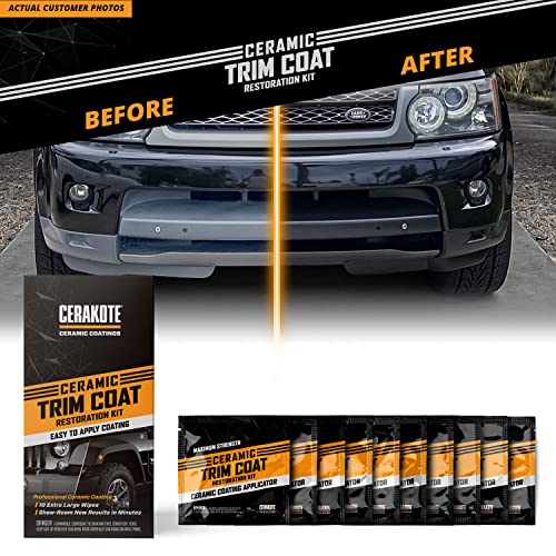 Cerakote Ceramic Trim Coat Kit - Quick Plastic Trim Restorer - Guaranteed Restoration to Last Over 200 Washes â A Ceramic Coating, Not a Dressing