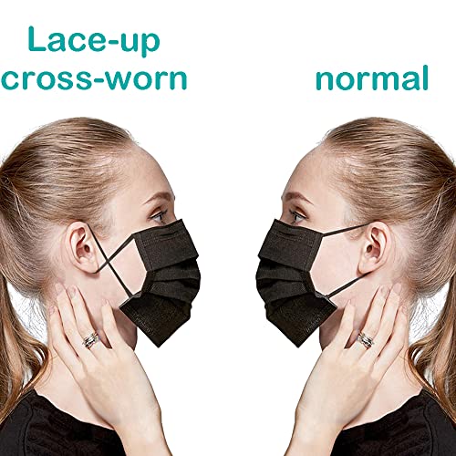 100 Pcs Multicolor Disposable Face Masks, Breathable Non-woven Multicolor Mask Facial Mouth Cover 3 Layer with Nose Clip Elastic Earloop 4Color