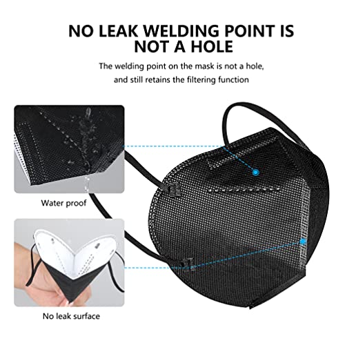 KN95 Face Mask 50 PCS, Breathable Protection Masks, 5-Ply KN95 Black Masks, Cup Dust Safety Masks