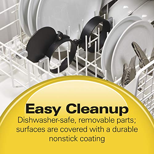 Hamilton Beach Breakfast Sandwich Maker with Egg Cooker Ring, Customize Ingredients, Perfect for English Muffins, Croissants, Mini Waffles, Black