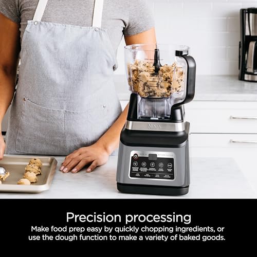 Ninja BN801 Professional Plus Kitchen System, 1400 WP, 5 Functions for Smoothies, Chopping, Dough & More with Auto IQ, 72-oz.* Blender Pitcher, 64-oz. Processor Bowl, (2) 24-oz. To-Go Cups, Grey