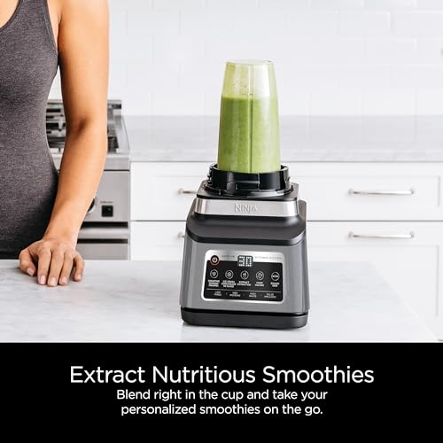 Ninja BN801 Professional Plus Kitchen System, 1400 WP, 5 Functions for Smoothies, Chopping, Dough & More with Auto IQ, 72-oz.* Blender Pitcher, 64-oz. Processor Bowl, (2) 24-oz. To-Go Cups, Grey