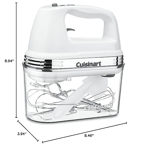 Cuisinart HM-90S Power Advantage Plus 9-Speed Handheld Mixer with Storage Case, White