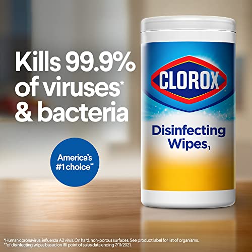 Clorox Disinfecting Wipes Value Pack, 3x 75ct Crisp Lemon and Fresh Scent Canister and 3x 75ct Easy Pull Moisture Seal Pack