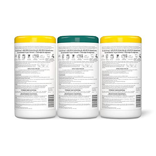 Amazon Brand - Solimo Disinfecting Wipes, Lemon Scent & Fresh Scent, Sanitizes/Cleans/Disinfects/Deodorizes, 75 Count (Pack of 3)