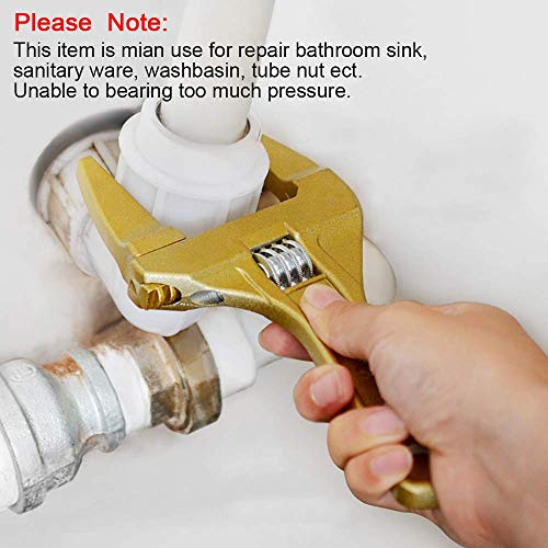 16-68mm Large Opening Adjustable Wrench, Lightweight Aluminum Alloy Short Handle Bathroom Wrench, Plumber Wrench Repair Tool for Washbasin, Tube, Nut Disassembly