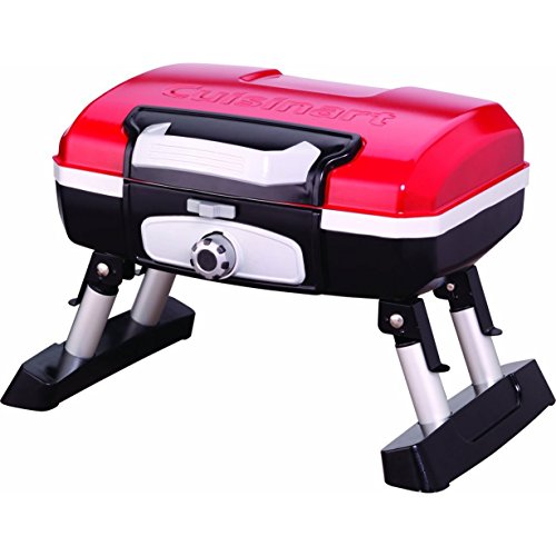 Cuisinart CGG-180T Petit Gourmet Portable Tabletop Propane Gas Grill, Red