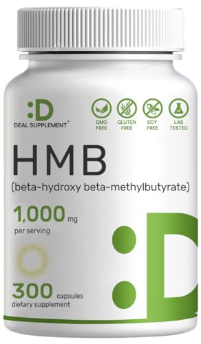 Ultra Strength HMB Supplements 1000mg with Vitamin D3 2000 IU Per Serv, 200 Capsules | Third Party Tested | Supports Muscle Growth, Retention & Lean Muscle Mass - Fast Workout Recovery