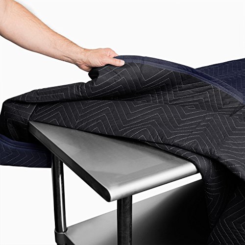 Sure-Max Moving & Packing Blanket - Pro Economy - 80" x 72" (35 lb/dz weight) - Professional Quilted Shipping Furniture Pad Navy Blue and Black - 1 Blanket