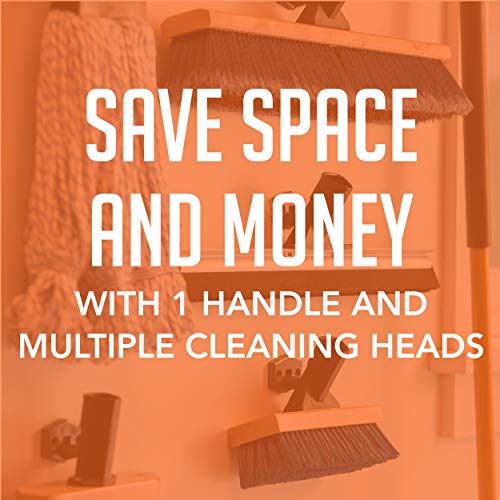 SWOPT 10â Premium Rough Surface Scrub Brush + 60" EVA Foam Comfort Grip Wooden Handle, Combo â Stiff Bristle Cleaning Brush with Interchangeable Long Handle â Clean Outdoor Surfaces Comfortably