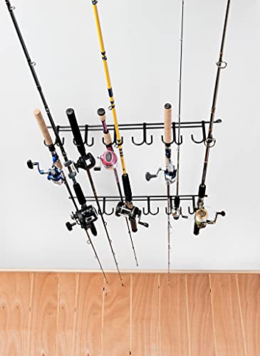 Rack'em 7009 Overhead 12-Rod Fishing Rod Rack, Pack of 1