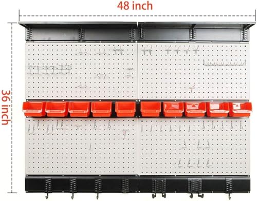 Ultrawall Garage Storage, 48x36 inch Pegboard with Hooks Garage Storage Bins Tool Board Panel Tool Organizer