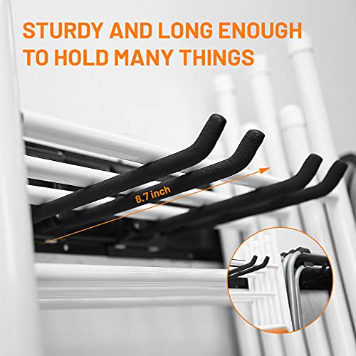 Wallmaster Garage Storage Tool Organizer Rack Heavy Duty Tools Garage Organization Wall Mount Rack Hanger with 6 Hooks 48inch Tracks Max Load 265lb