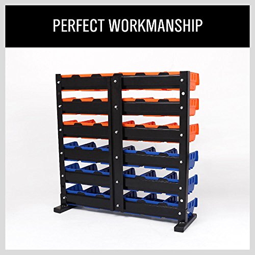 HORUSDY 36-Pcs Bin Storage Rack Shelving Garage Storage