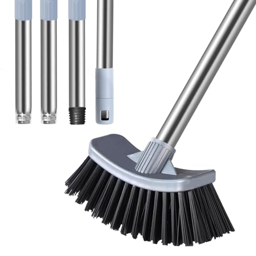 MEIBEI Hot Tub Scrub Brush with Long Handle -54", Stiff Bristles Grout Brush, Perfect for Cleaning Bathtub/Spa/Pond and Small Above Ground Pool