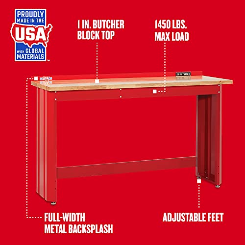 CRAFTSMAN 2000 Series Workbench, 6-Foot Wide with Butcher Block Top, Customizable (CMST27200R)