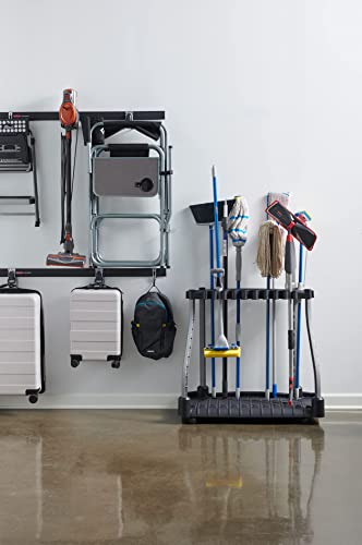 Rubbermaid Garage Tool Tower Rack, Organizes up to 40 Long-Handled Tools, Easy to Assemble - Black (2140834)