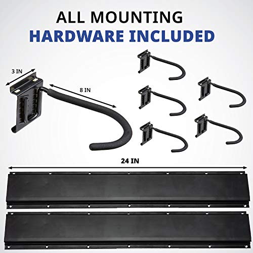 RaxGo Garage Bike Rack, Wall mounted Bicycle Storage Hanger, 6 Adjustable Hooks Universal for Indoor & Home Use