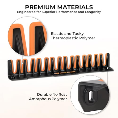 KastKing Patented V15 Vertical Fishing Rod Holder â Wall Mounted Fishing Rod Rack, Store 15 Rods or Fishing Rod Combos in 18 Inches, Great Fishing Pole Holder and Rack