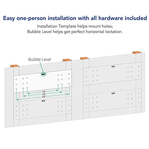 FLEXIMOUNTS 2-Pack 2x6ft Garage Shelving 24-inch-by-72-inch Wall Shelf Garage Storage Rack Floating Shelves, Black