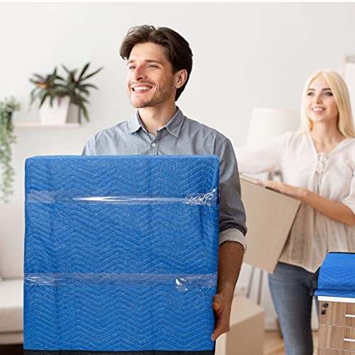 12 Moving Packing Blankets - 80 x 72 Inches (35 lb/dz) Heavy Duty Moving Pads for Protecting Furniture Professional Quilted Shipping Furniture Pads