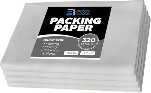 Packing Paper Sheets for Moving - 10lb - 320 Sheets of Newsprint Paper - Must Have in Your Moving Supplies - 27" x 17" - Made in USA