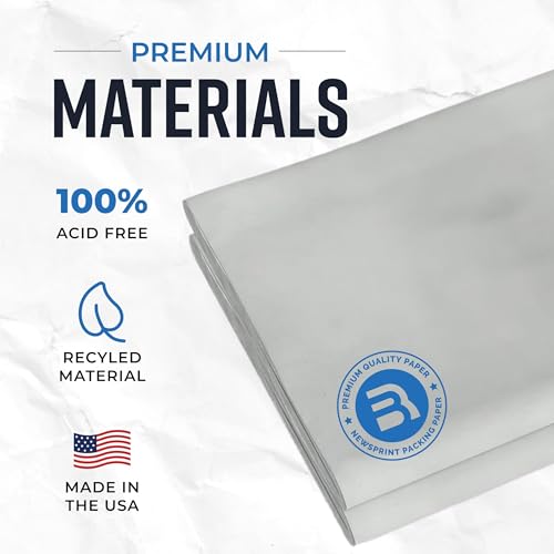 Packing Paper Sheets for Moving - 10lb - 320 Sheets of Newsprint Paper - Must Have in Your Moving Supplies - 27" x 17" - Made in USA