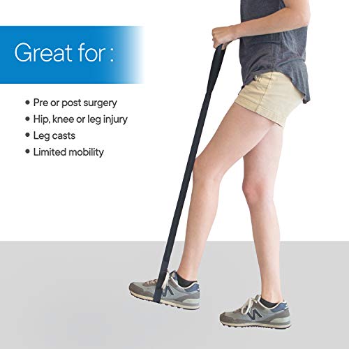 RMS 35 Inch Long Leg Lifter - Durable & Rigid Hand Strap & Foot Loop - Ideal Mobility Tool for Wheelchair, Hip & Knee Replacement Surgery (35 Inch Long)