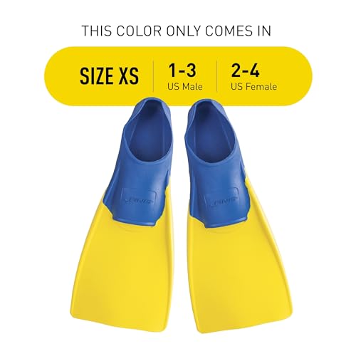 FINIS Long Floating Fins , Blue/Yellow, XS (US Male 1-3 / US Female 2-4) (1.05.037.03)
