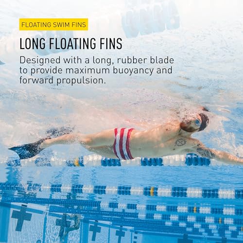 FINIS Long Floating Fins , Blue/Yellow, XS (US Male 1-3 / US Female 2-4) (1.05.037.03)