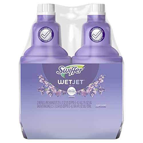 Swiffer WetJet Multi-Purpose Floor Cleaner Solution with Febreze Refill, Lavender Vanilla and Comfort Scent, 1.25 Liter (Pack of 2)