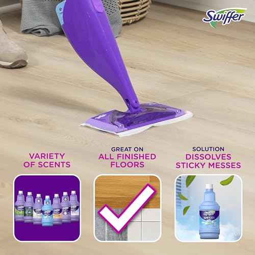 Swiffer WetJet Multi-Purpose Floor Cleaner Solution with Febreze Refill, Lavender Vanilla and Comfort Scent, 1.25 Liter (Pack of 2)