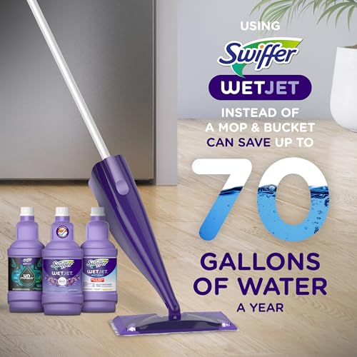 Swiffer WetJet Multi-Purpose Floor Cleaner Solution with Febreze Refill, Lavender Vanilla and Comfort Scent, 1.25 Liter (Pack of 2)