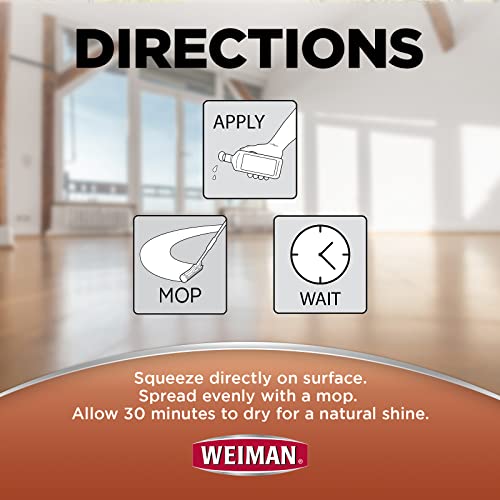 Weiman Wood Floor Polish and Restorer - 32 Ounce - High-Traffic Hardwood Floor, Natural Shine, Removes Scratches, Leaves Protective Layer, Packaging May Vary