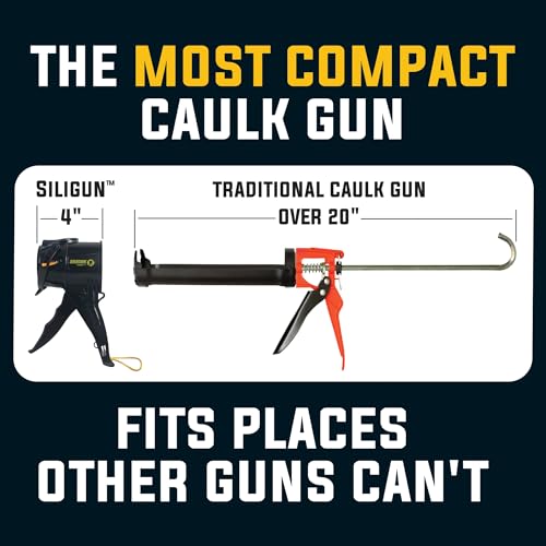 SILIGUN Caulking Gun - Anti Drip Extreme-Duty Caulking Gun - Patented New and Innovative Design - Lightweight ABS Frame - for the Smallest to the Largest Jobs