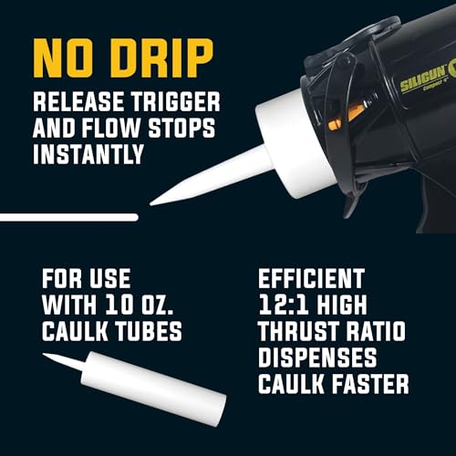 SILIGUN Caulking Gun - Anti Drip Extreme-Duty Caulking Gun - Patented New and Innovative Design - Lightweight ABS Frame - for the Smallest to the Largest Jobs