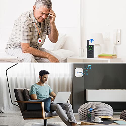 CallToU Caregiver Pager Wireless Alert Button Home Intercom System Long Range 2 Way Radio for Elderly/Patient/Pregnant/Home/Office