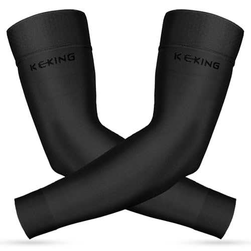 KEKINGÂ® Lymphedema Compression Arm Sleeves with Silicone Band for Men Women (Pair), 20-30 mmHg Compression Full Arm Support for Lipedema, Edema, Post Surgery Recovery, Swelling, Pain Relief, Black XL
