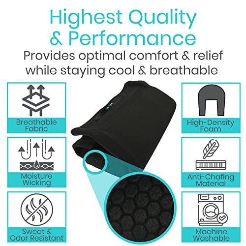 Vive Crutch Pads - Padding for Walking Arm Crutches - Universal Underarm Padded Forearm Handle Pillow Covers for Hand Grips - Soft Foam Armpit Bariatric Accessories for Adults, Kids (1 Black Pair)