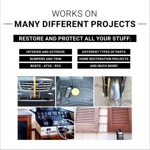 CAR GUYS Plastic Restorer - The Ultimate Solution for Bringing Rubber, Vinyl and Plastic Back to Life! - 8 Oz Kit