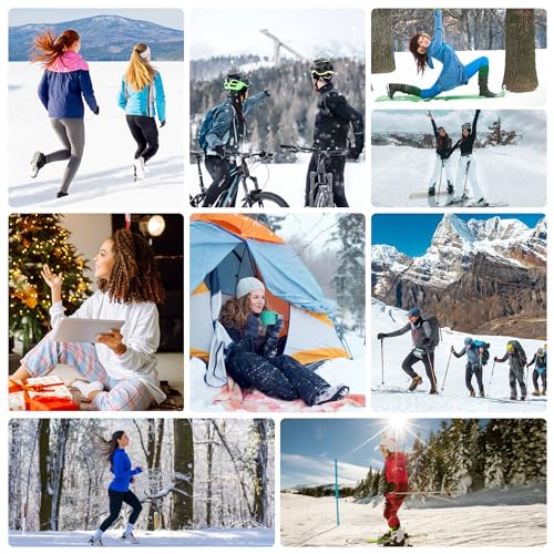 COOLOMG Women's Compression Shirts Crewneck Long Sleeve Cool Dry Base Layer Top White Medium