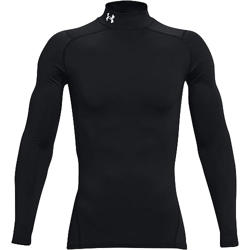 Under Armour mens ColdGear Armour Compression Mock , Black (001)/White , Medium